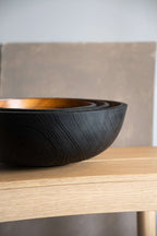 Hand Carved Extra Large Wooden Bowl. Half Charred - Che Cose Belle