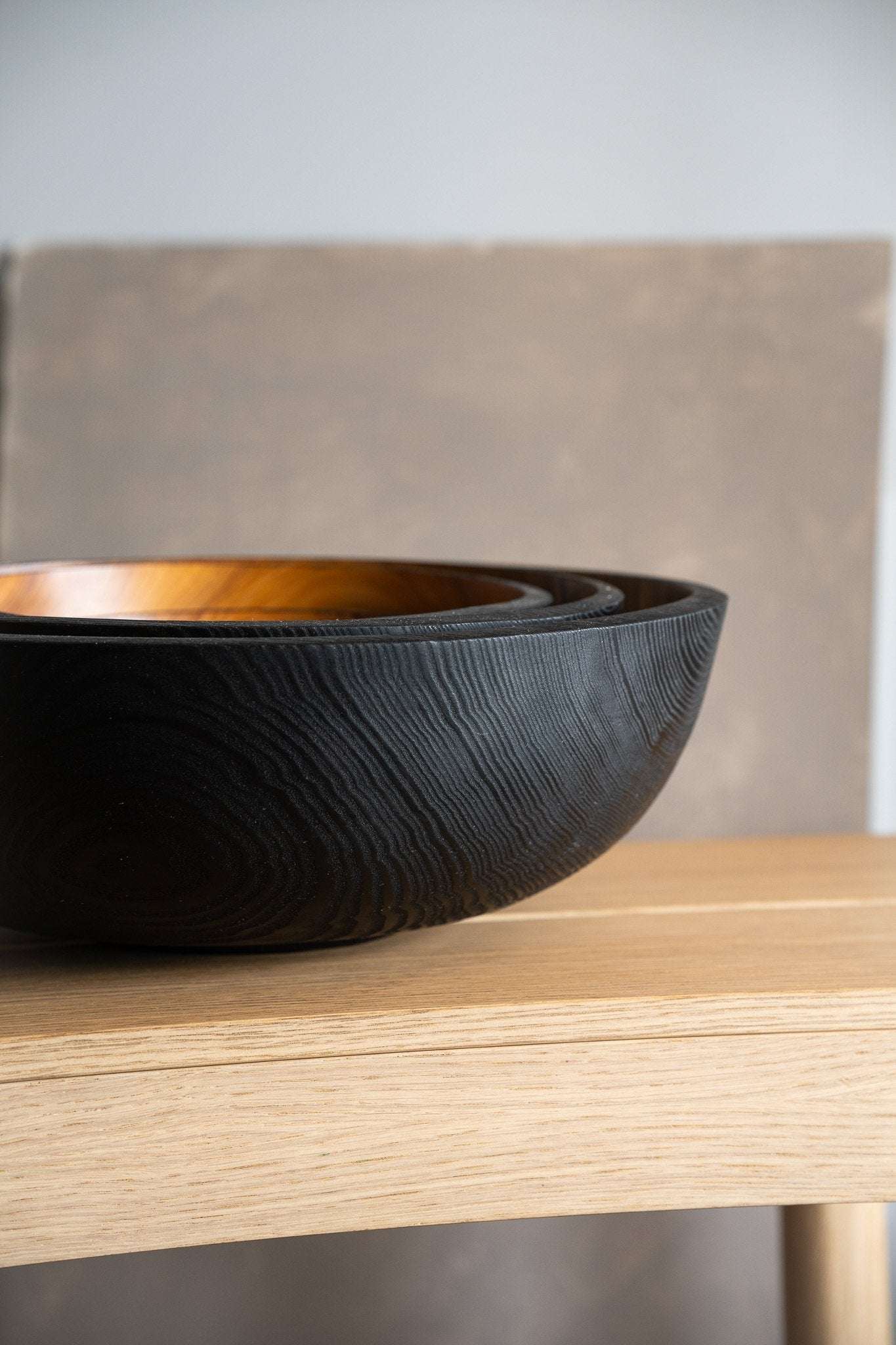 Hand Carved Extra Large Wooden Bowl. Half Charred - Che Cose Belle