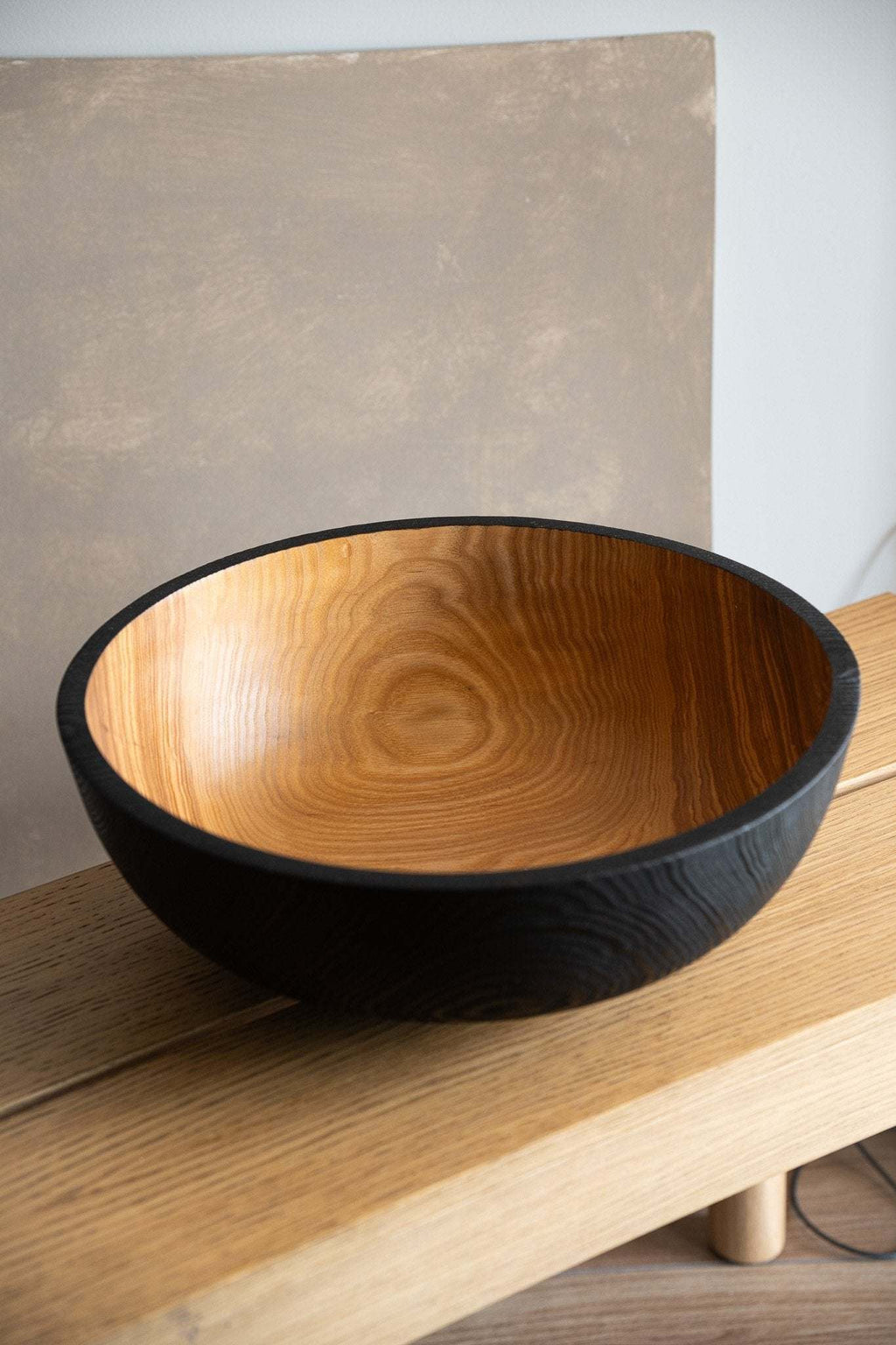 Hand Carved Extra Large Wooden Bowl. Half Charred - Che Cose Belle