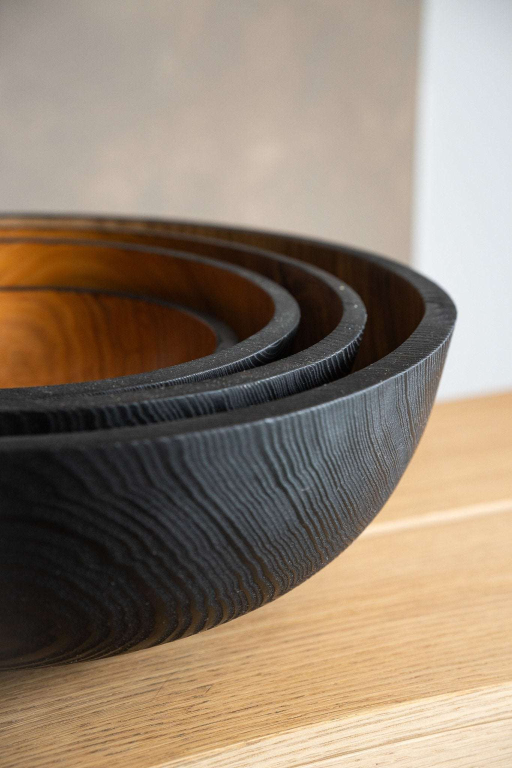 Hand Carved Extra Large Wooden Bowl. Half Charred - Che Cose Belle