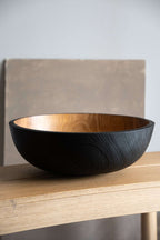 Hand Carved Extra Large Wooden Bowl. Half Charred - Che Cose Belle