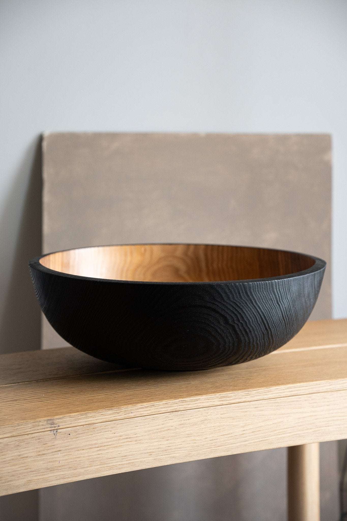 Hand Carved Extra Large Wooden Bowl. Half Charred - Che Cose Belle