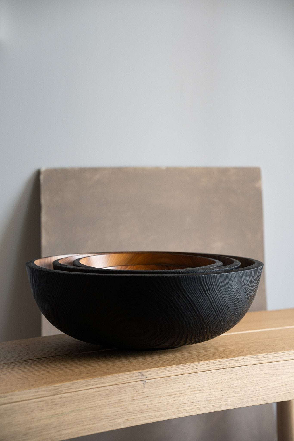 Hand Carved Extra Large Wooden Bowl. Half Charred - Che Cose Belle