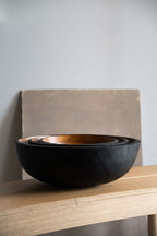 Hand Carved Extra Large Wooden Bowl. Half Charred - Che Cose Belle