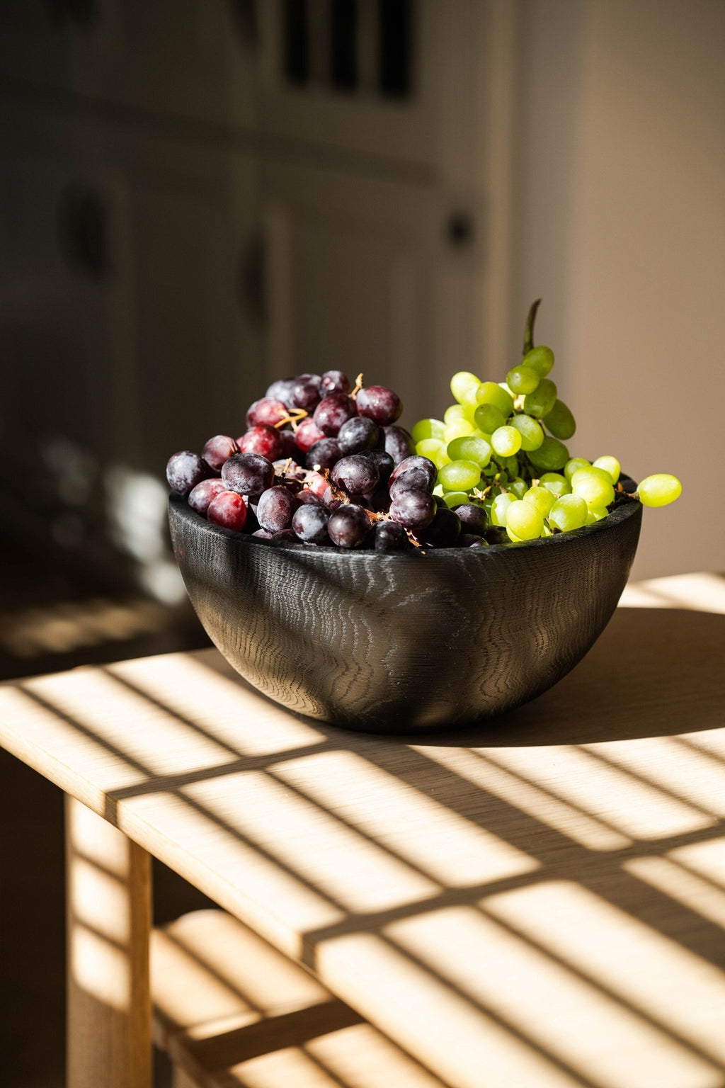 Hand Carved Large Half Charred Wooden Bowl - Che Cose Belle