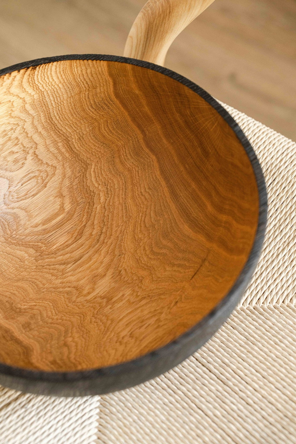 Hand Carved Large Half Charred Wooden Bowl - Che Cose Belle