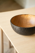 Hand Carved Large Half Charred Wooden Bowl - Che Cose Belle