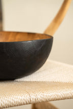 Hand Carved Large Half Charred Wooden Bowl - Che Cose Belle