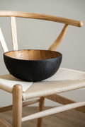 Hand Carved Large Half Charred Wooden Bowl - Che Cose Belle