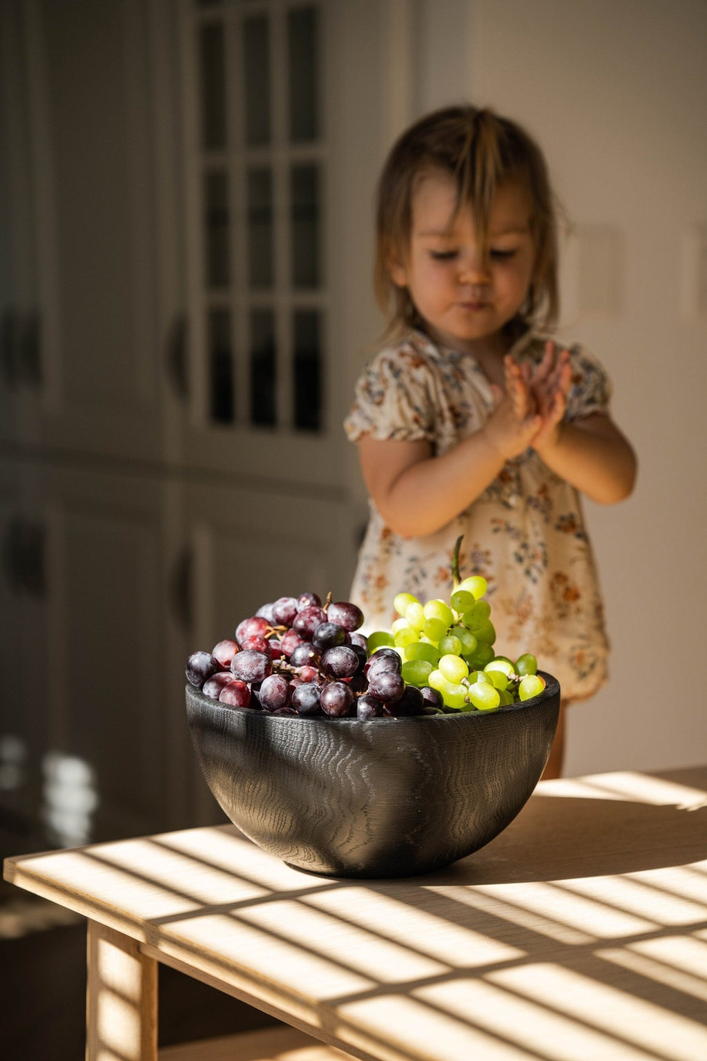 Hand Carved Large Half Charred Wooden Bowl - Che Cose Belle