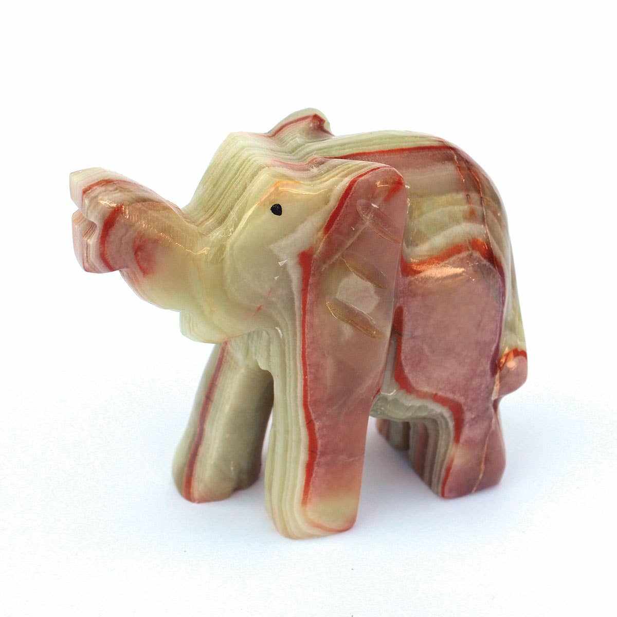 Hand - Carved Onyx Elephant Figurine – 3 Inch Stone Decor - Che Cose Belle