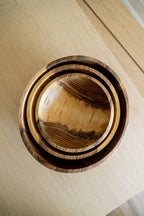 Hand Carved Walnut Wood Nesting Bowl Set - Che Cose Belle