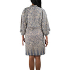 Hand Dyed Batik Robe Kimono, 100% Cotton, Gray, Silver Petals - Che Cose Belle