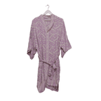 Hand Dyed Batik Robe Kimono, 100% Cotton Soft, Purple Lilac Lavender - Che Cose Belle