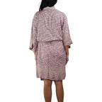 Hand Dyed Batik Robe Kimono, 100% Cotton Soft, Purple Lilac Lavender - Che Cose Belle