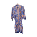 Hand Dyed Batik Robe/ Kimono, Cotton Soft, Sunset Sky, Blue, Orange - Che Cose Belle