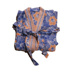 Hand Dyed Batik Robe/ Kimono, Cotton Soft, Sunset Sky, Blue, Orange - Che Cose Belle