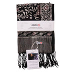 Hand Dyed Batik Scarf, 100% Cotton Fabric, Black Red Floral Star - Che Cose Belle