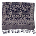 Hand Dyed Batik Scarf, 100% Cotton, Scarves, Bandana, Wrap , Blue Leaves - Che Cose Belle