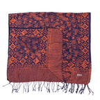 Hand Dyed Batik Scarf, Soft Cotton, Mangosteen, Blue, Pink, Fruit, Floral - Che Cose Belle