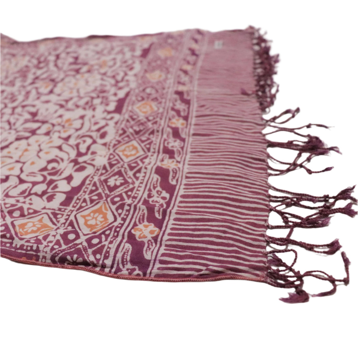 Hand Dyed Batik Scarf - Soft Cotton - Plum Haze, Purple - Che Cose Belle