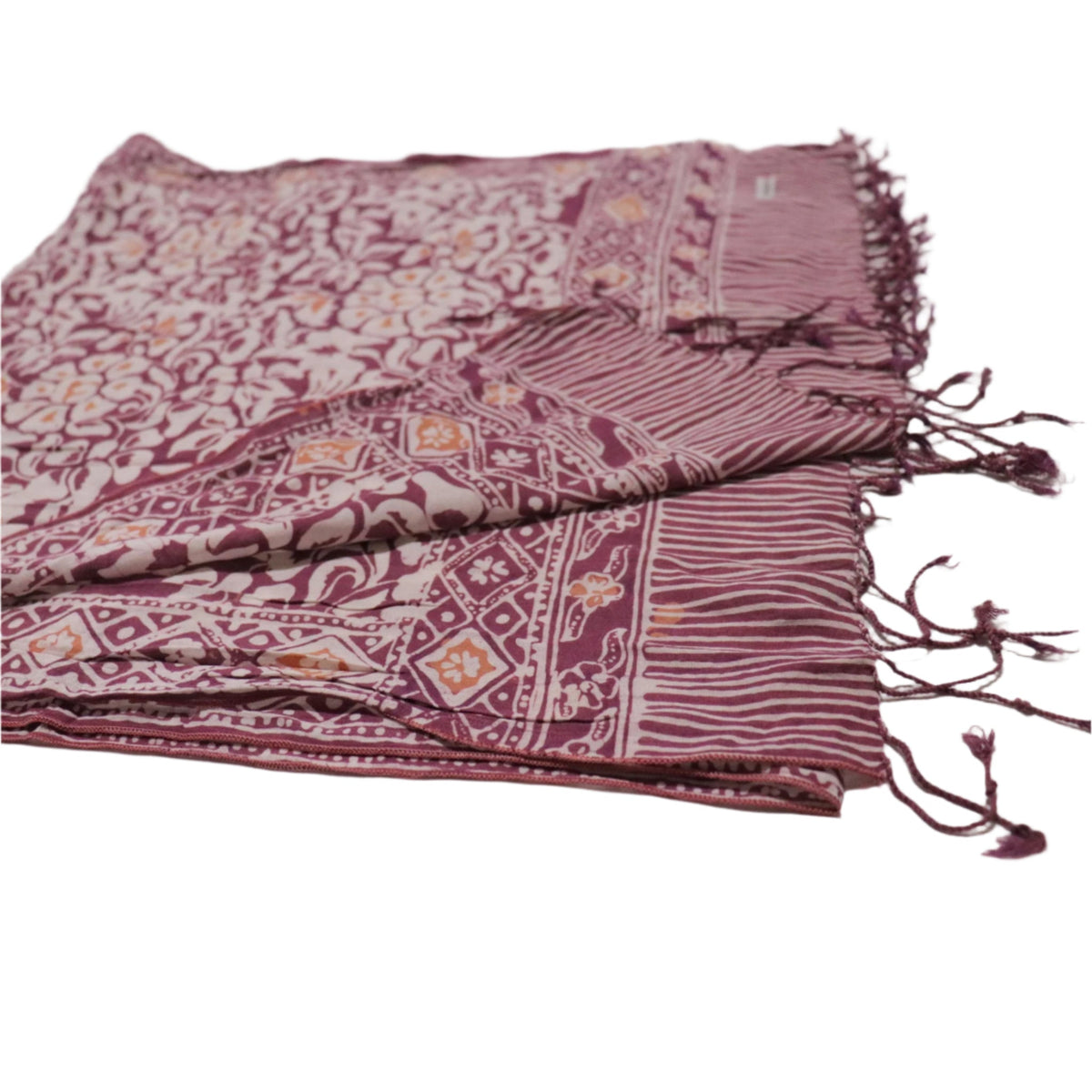 Hand Dyed Batik Scarf - Soft Cotton - Plum Haze, Purple - Che Cose Belle
