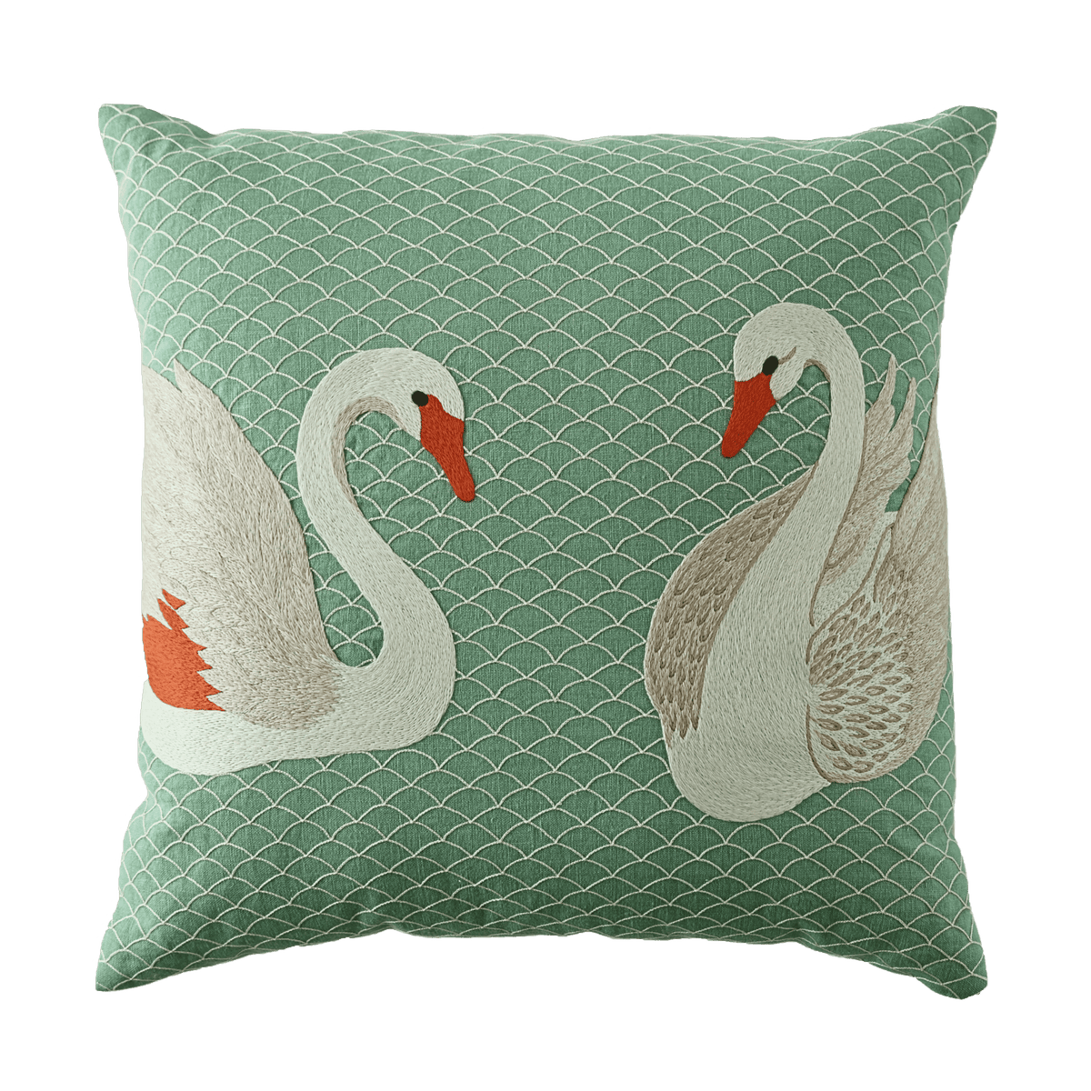 Hand Embroidered Birds Pillow Cover 20" x 20" - Che Cose Belle