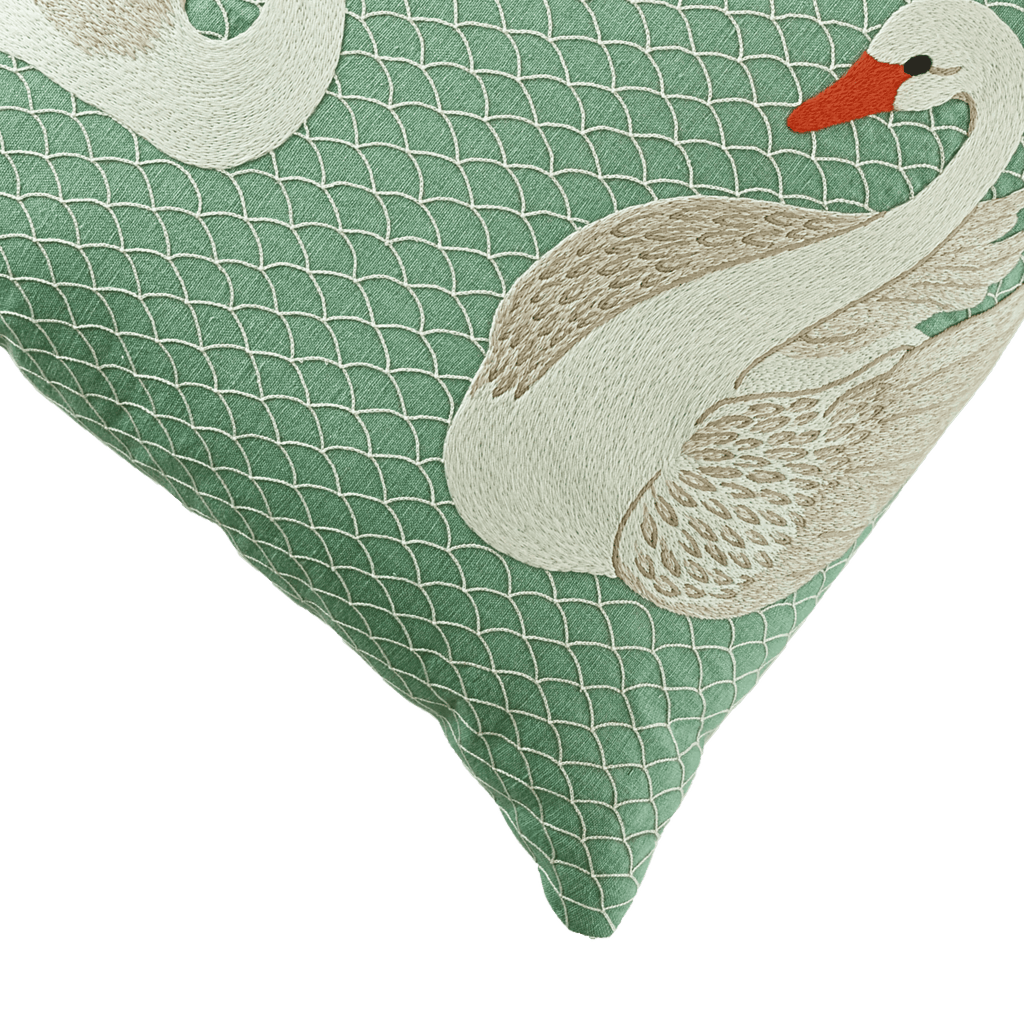 Hand Embroidered Birds Pillow Cover 20" x 20" - Che Cose Belle
