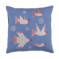 Hand Embroidered Birds Pillow Cover 20" x 20" - Che Cose Belle