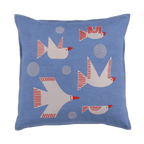 Hand Embroidered Birds Pillow Cover 20" x 20" - Che Cose Belle
