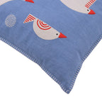 Hand Embroidered Birds Pillow Cover 20" x 20" - Che Cose Belle