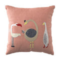 Hand Embroidered Birds Pillow Cover 20" x 20" - Che Cose Belle