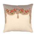 Hand Embroidered Silk Pillow Cover 20" x 20" - Che Cose Belle