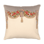 Hand Embroidered Silk Pillow Cover 20" x 20" - Che Cose Belle