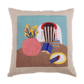 Hand Embroidered Still Life Pillow Cover 20" x 20" - Che Cose Belle