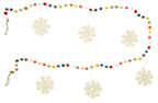 Hand Felted Wool Christmas Garland and Bunting - Multicolor Dots White Snowflakes - 6' Arcadia Home