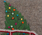 Hand Felted Wool Christmas Pillow - Car Tree Gray - 20" Arcadia Home - Che Cose Belle