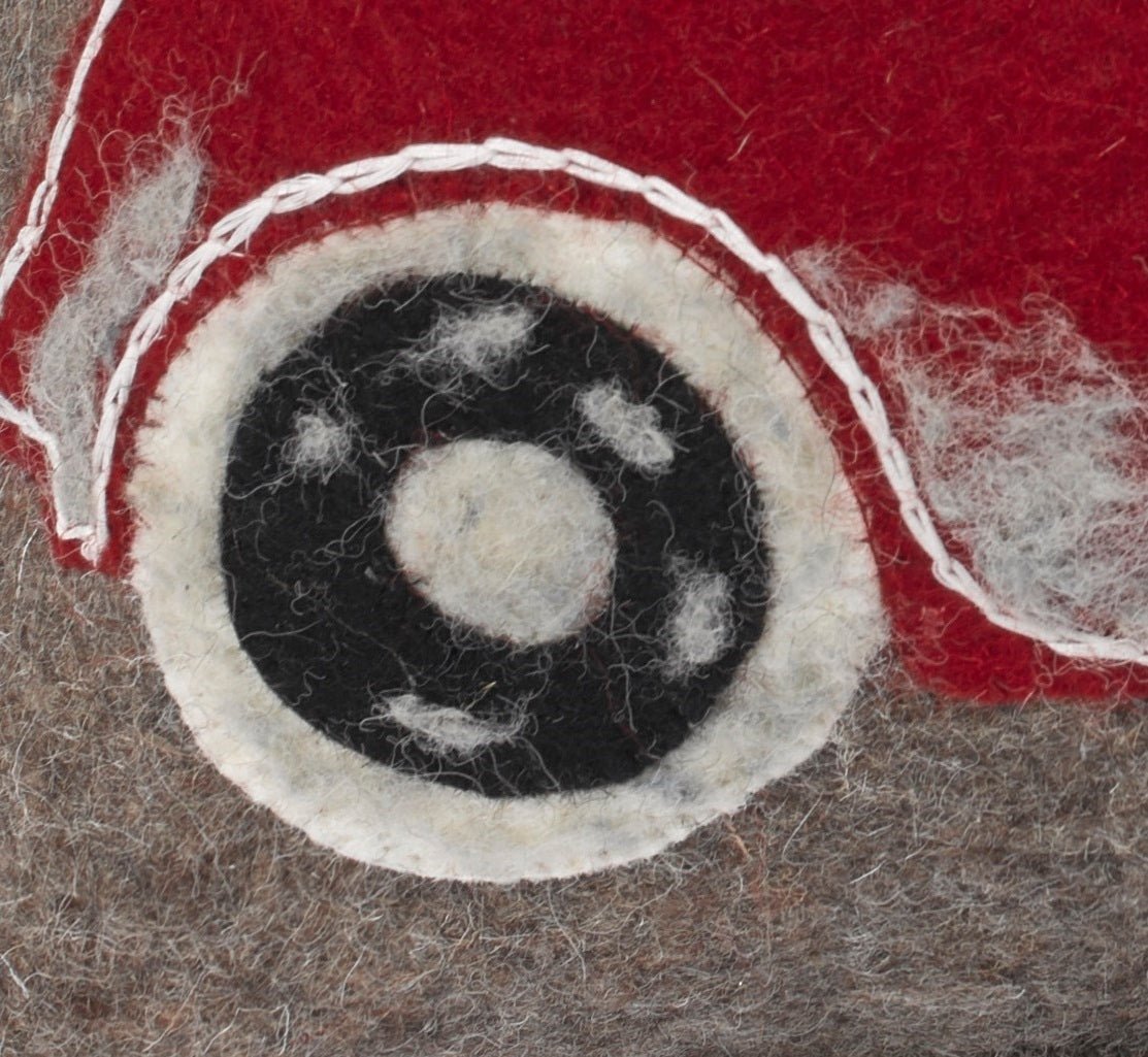 Hand Felted Wool Christmas Pillow - Car Tree Gray - 20" Arcadia Home - Che Cose Belle