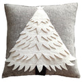 Hand Felted Wool Christmas Pillow Cover - Cream Tree Gray - 20" Arcadia Home