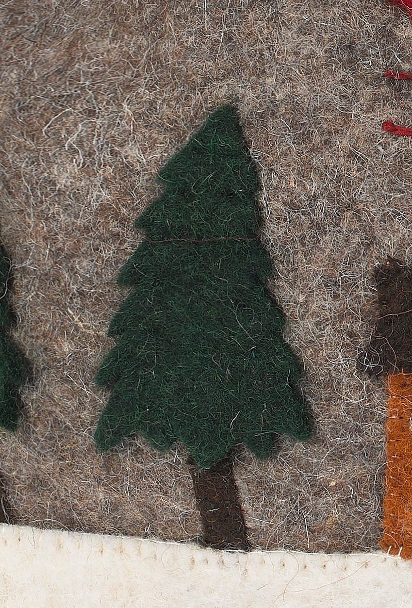 Hand Felted Wool Christmas Pillow Cover, Sleigh Village‚ 12"x24"Arcadia Home - Che Cose Belle