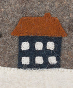 Hand Felted Wool Christmas Pillow Cover, Sleigh Village‚ 12"x24"Arcadia Home - Che Cose Belle
