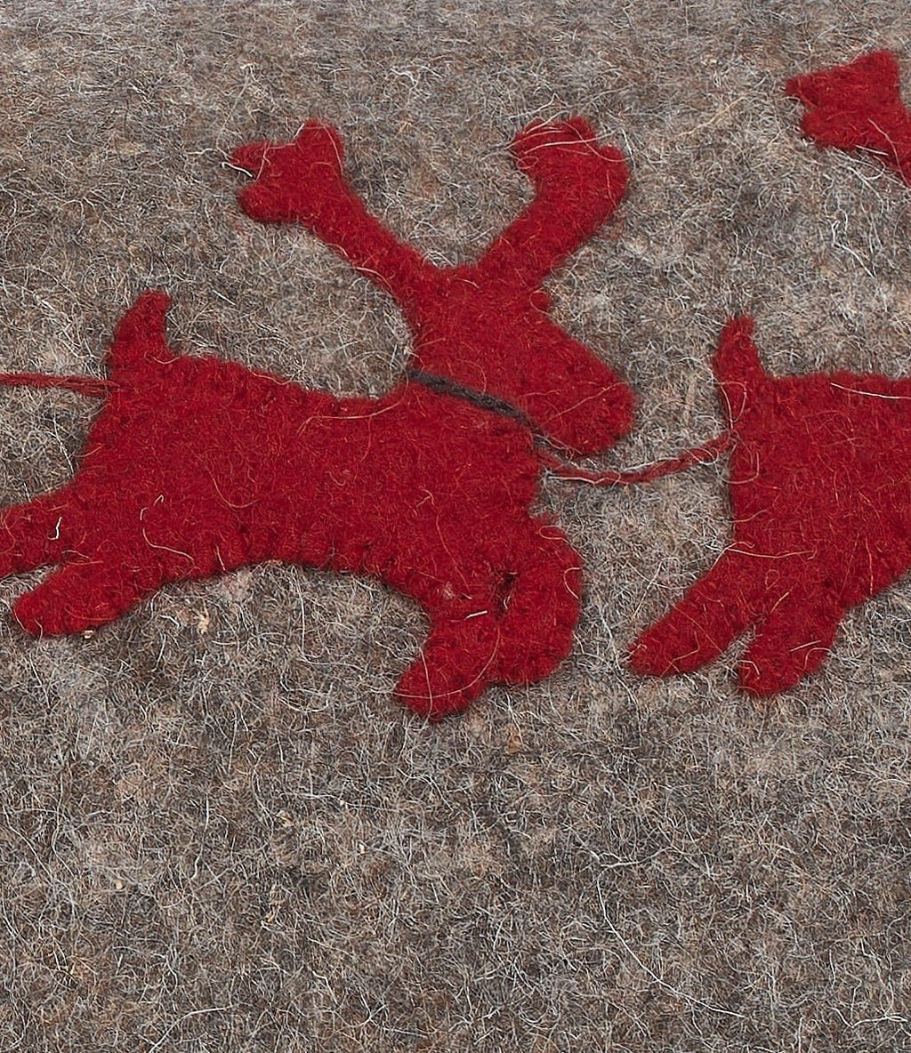Hand Felted Wool Christmas Pillow Cover, Sleigh Village‚ 12"x24"Arcadia Home - Che Cose Belle