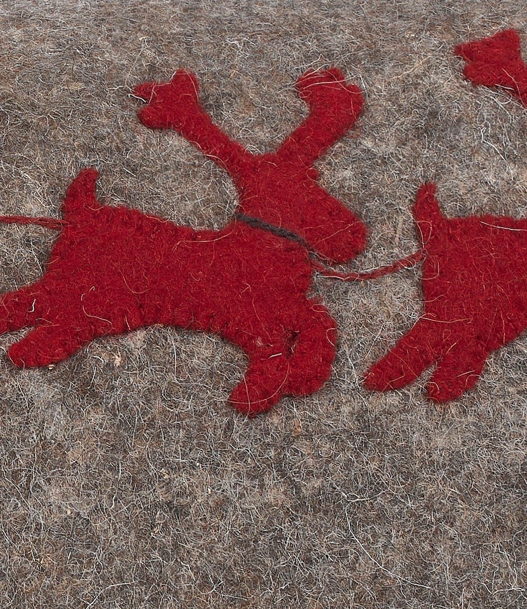 Hand Felted Wool Christmas Pillow Cover, Sleigh Village‚ 12"x24"Arcadia Home - Che Cose Belle