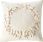 Hand Felted Wool Christmas Pillow, Cream Wreath‚ 20" Arcadia Home - Che Cose Belle