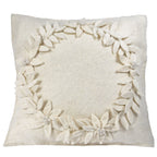 Hand Felted Wool Christmas Pillow, Cream Wreath‚ 20" Arcadia Home - Che Cose Belle