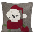 Hand Felted Wool Christmas Pillow - Dog Box - 20" Arcadia Home - Che Cose Belle