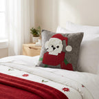 Hand Felted Wool Christmas Pillow - Dog Box - 20" Arcadia Home