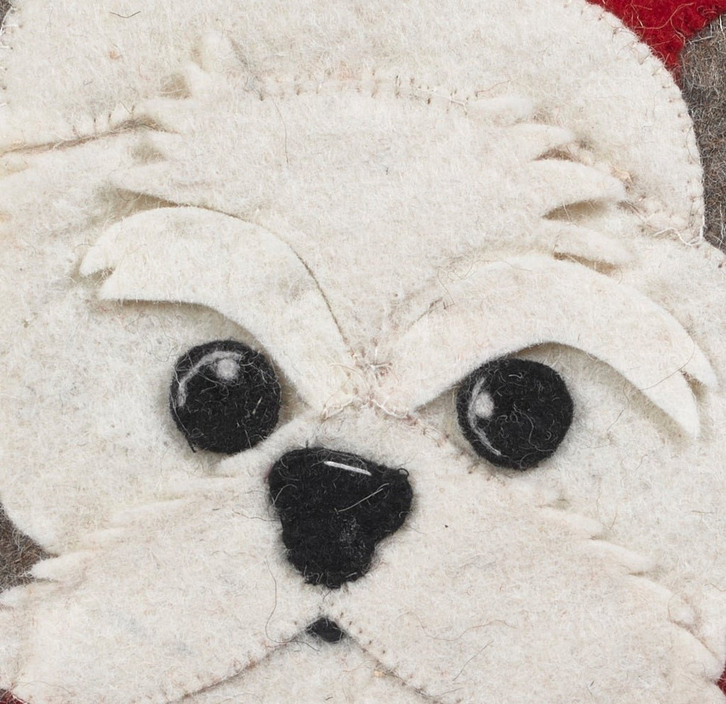 Hand Felted Wool Christmas Pillow - Dog Box - 20" Arcadia Home