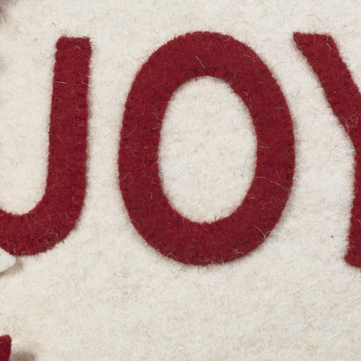Hand Felted Wool Christmas Pillow - JOY Wreath Cream - 20" Arcadia Home - Che Cose Belle