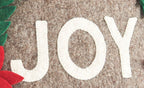 Hand Felted Wool Christmas Pillow - JOY Wreath Natural Gray - 20" Arcadia Home - Che Cose Belle